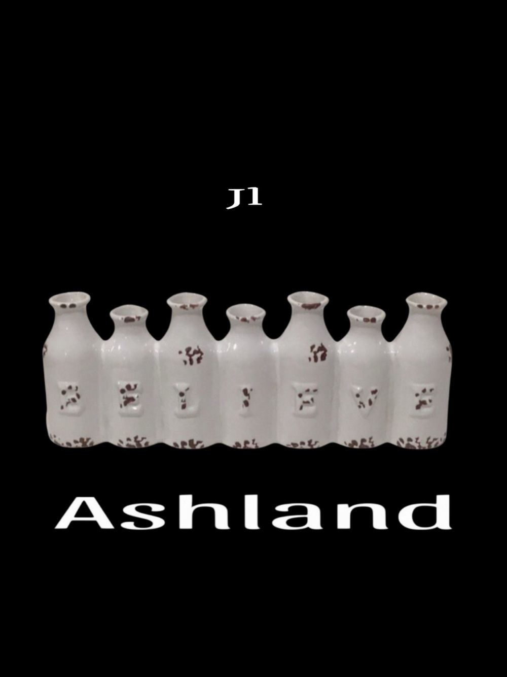 ASHLAND Distressed Farmhouse Connected Ceramic Vase Bottles